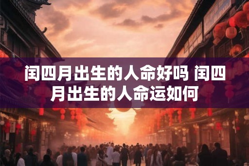 闰四月出生的人命好吗 闰四月出生的人命运如何