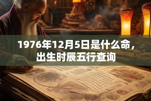 1976年12月5日是什么命，出生时辰五行查询