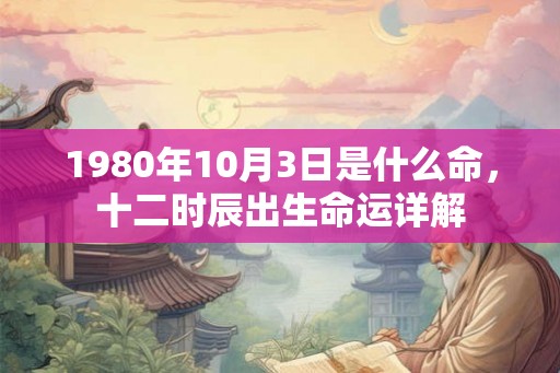 1980年10月3日是什么命，十二时辰出生命运详解
