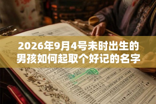 2026年9月4号未时出生的男孩如何起取个好记的名字，五行属什么