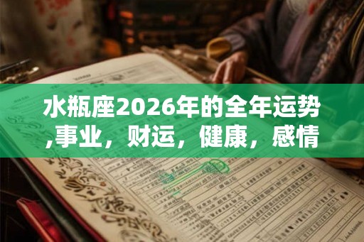 水瓶座2026年的全年运势,事业，财运，健康，感情分析