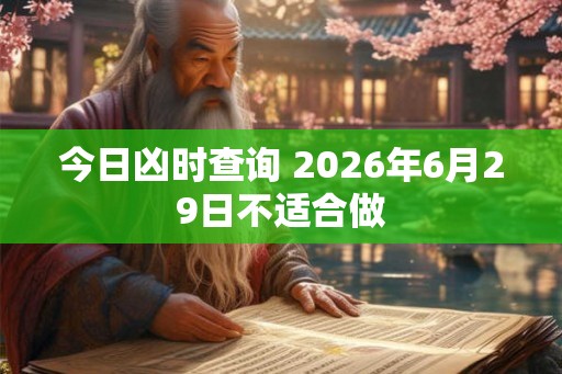 今日凶时查询 2026年6月29日不适合做
