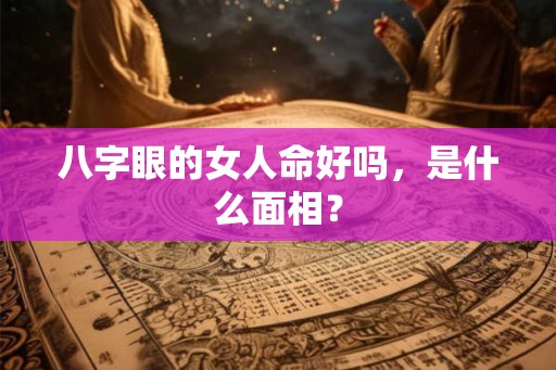 八字眼的女人命好吗,是什么面相? 八字眼的女人命好吗,是什么面相?