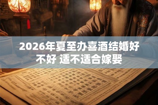 2026年夏至办喜酒结婚好不好 适不适合嫁娶