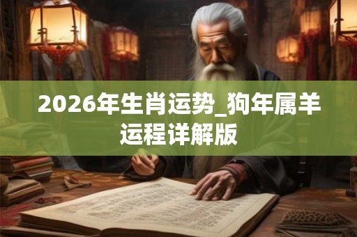 2026年生肖运势_狗年属羊运程详解版