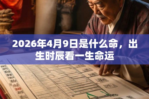 2026年4月9日是什么命，出生时辰看一生命运