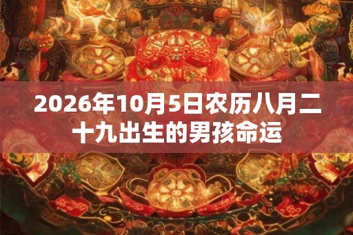 2026年10月5日农历八月二十九出生的男孩命运