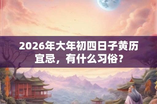 2026年大年初四日子黄历宜忌，有什么习俗？