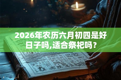 2026年农历六月初四是好日子吗,适合祭祀吗? 2026年农历六月初四是好日子吗,适合祭祀吗?