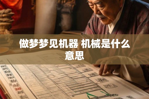 做梦梦见机器 机械是什么意思