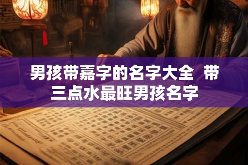 男孩带嘉字的名字大全 带三点水最旺男孩名字 男孩带嘉字的名字大全 带三点水最旺男孩名字