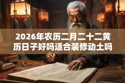 2026年农历二月二十二黄历日子好吗适合装修动土吗？