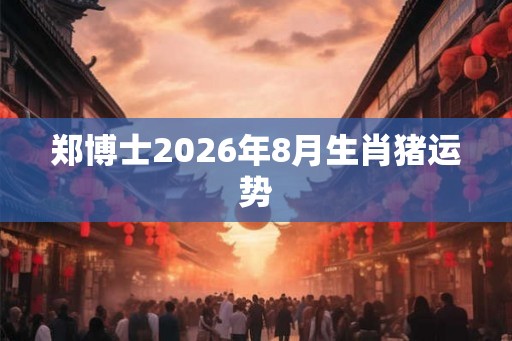 郑博士2026年8月生肖猪运势 郑博士2026年8月生肖猪运势
