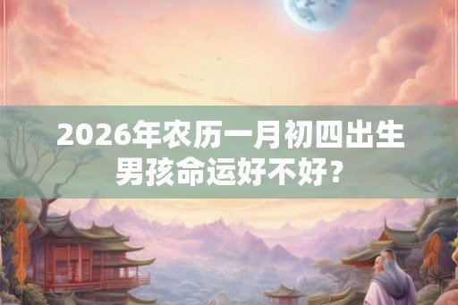 2026年农历一月初四出生男孩命运好不好？