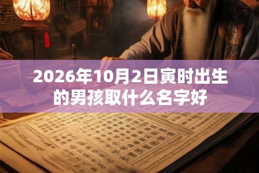 2026年10月2日寅时出生的男孩取什么名字好 2026年10月2日寅时出生的男孩取什么名字好