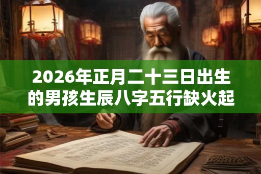 2026年正月二十三日出生的男孩生辰八字五行缺火起名