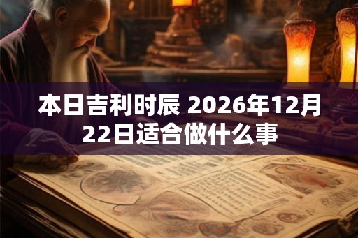 本日吉利时辰 2026年12月22日适合做什么事