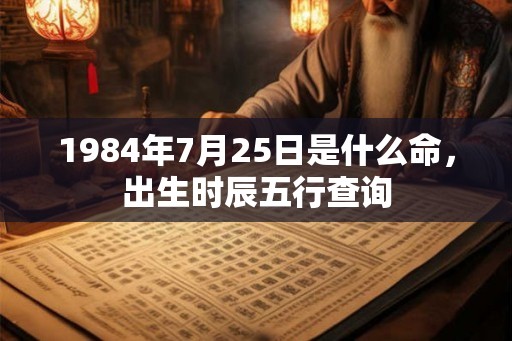 1984年7月25日是什么命，出生时辰五行查询
