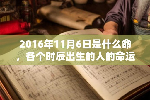 2016年11月6日是什么命，各个时辰出生的人的命运