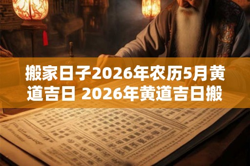 搬家日子2026年农历5月黄道吉日 2026年黄道吉日搬家日是哪天
