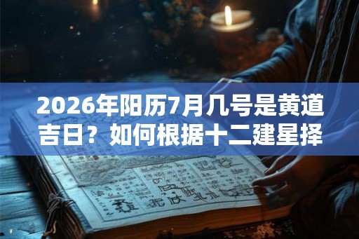 2026年阳历7月几号是黄道吉日?如何根据十二建星择日? 2026年阳历7月几号是黄道吉日?如何根据十二建星择日?