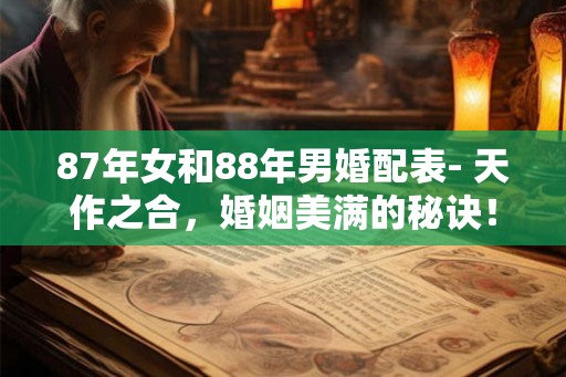 87年女和88年男婚配表- 天作之合,婚姻美满的秘诀! 87年女和88年男婚配表- 天作之合,婚姻美满的秘诀!