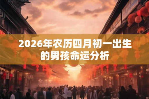 2026年农历四月初一出生的男孩命运分析