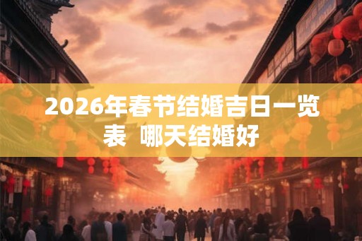 2026年春节结婚吉日一览表  哪天结婚好