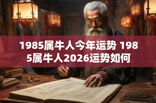 1985属牛人今年运势 1985属牛人2026运势如何