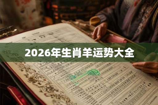 2026年生肖羊运势大全 2026年生肖羊运势大全