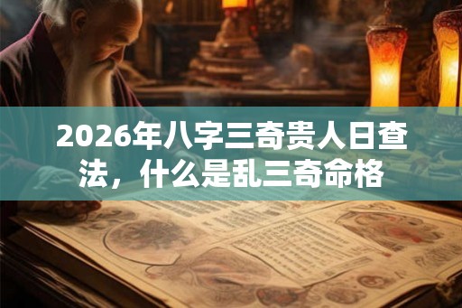 2026年八字三奇贵人日查法，什么是乱三奇命格