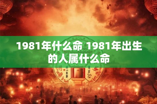 1981年什么命 1981年出生的人属什么命