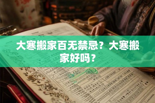 大寒搬家百无禁忌？大寒搬家好吗？
