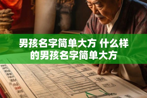 男孩名字简单大方 什么样的男孩名字简单大方