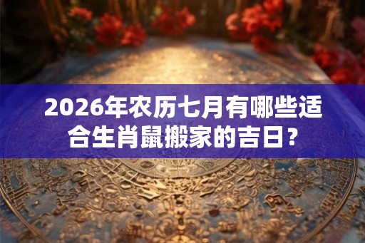 2026年农历七月有哪些适合生肖鼠搬家的吉日? 2026年农历七月有哪些适合生肖鼠搬家的吉日?
