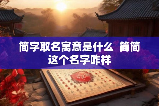 简字取名寓意是什么  简简这个名字咋样