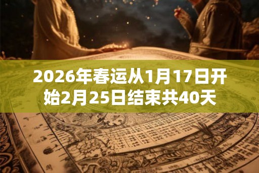 2026年春运从1月17日开始2月25日结束共40天