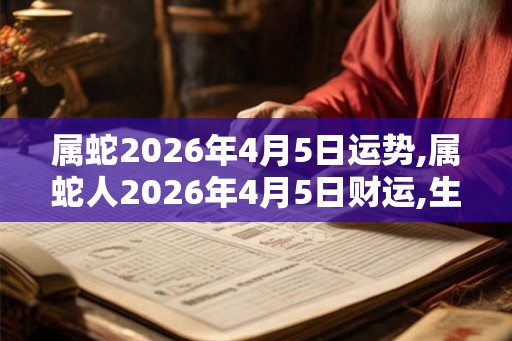 属蛇2026年4月5日运势,属蛇人2026年4月5日财运,生肖蛇2026年4月5日运势