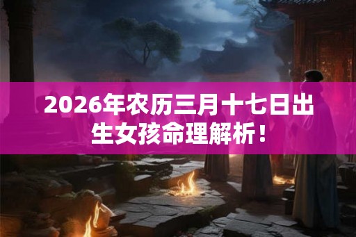 2026年农历三月十七日出生女孩命理解析！