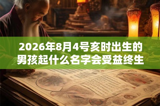 2026年8月4号亥时出生的男孩起什么名字会受益终生