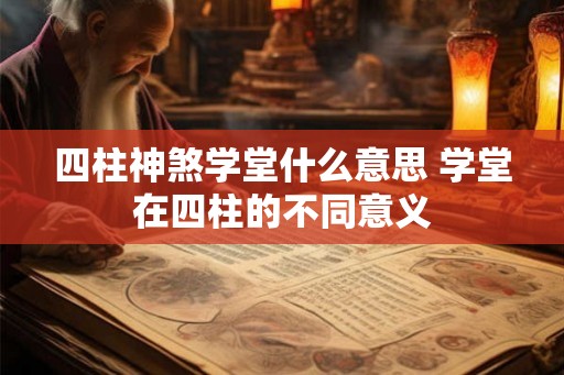 四柱神煞学堂什么意思 学堂在四柱的不同意义 四柱神煞学堂什么意思 学堂在四柱的不同意义