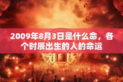 2009年8月3日是什么命,各个时辰出生的人的命运 2009年8月3日是什么命,各个时辰出生的人的命运