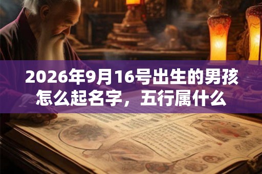 2026年9月16号出生的男孩怎么起名字，五行属什么