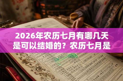 2026年农历七月有哪几天是可以结婚的?农历七月是什么月? 2026年农历七月有哪几天是可以结婚的?农历七月是什么月?