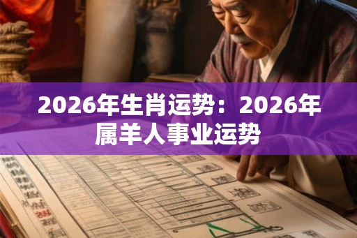 2026年生肖运势：2026年属羊人事业运势