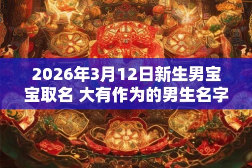 2026年3月12日新生男宝宝取名 大有作为的男生名字
