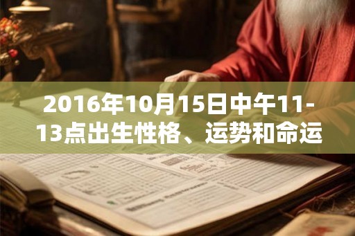 2016年10月15日中午11-13点出生性格、运势和命运 2016年10月15日中午11-13点出生性格、运势和命运
