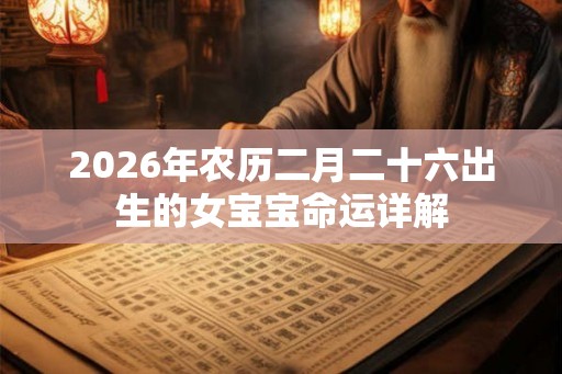 2026年农历二月二十六出生的女宝宝命运详解