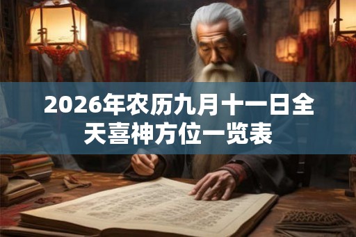 2026年农历九月十一日全天喜神方位一览表