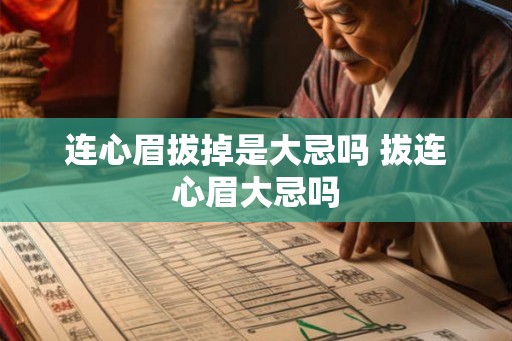 连心眉拔掉是大忌吗 拔连心眉大忌吗